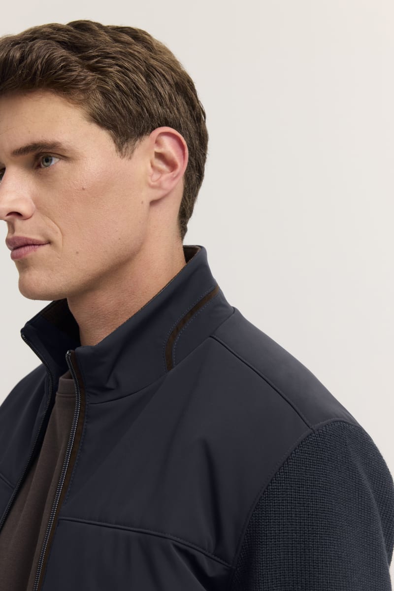 Bugatti 25556F Zip Through Cardigan Navy