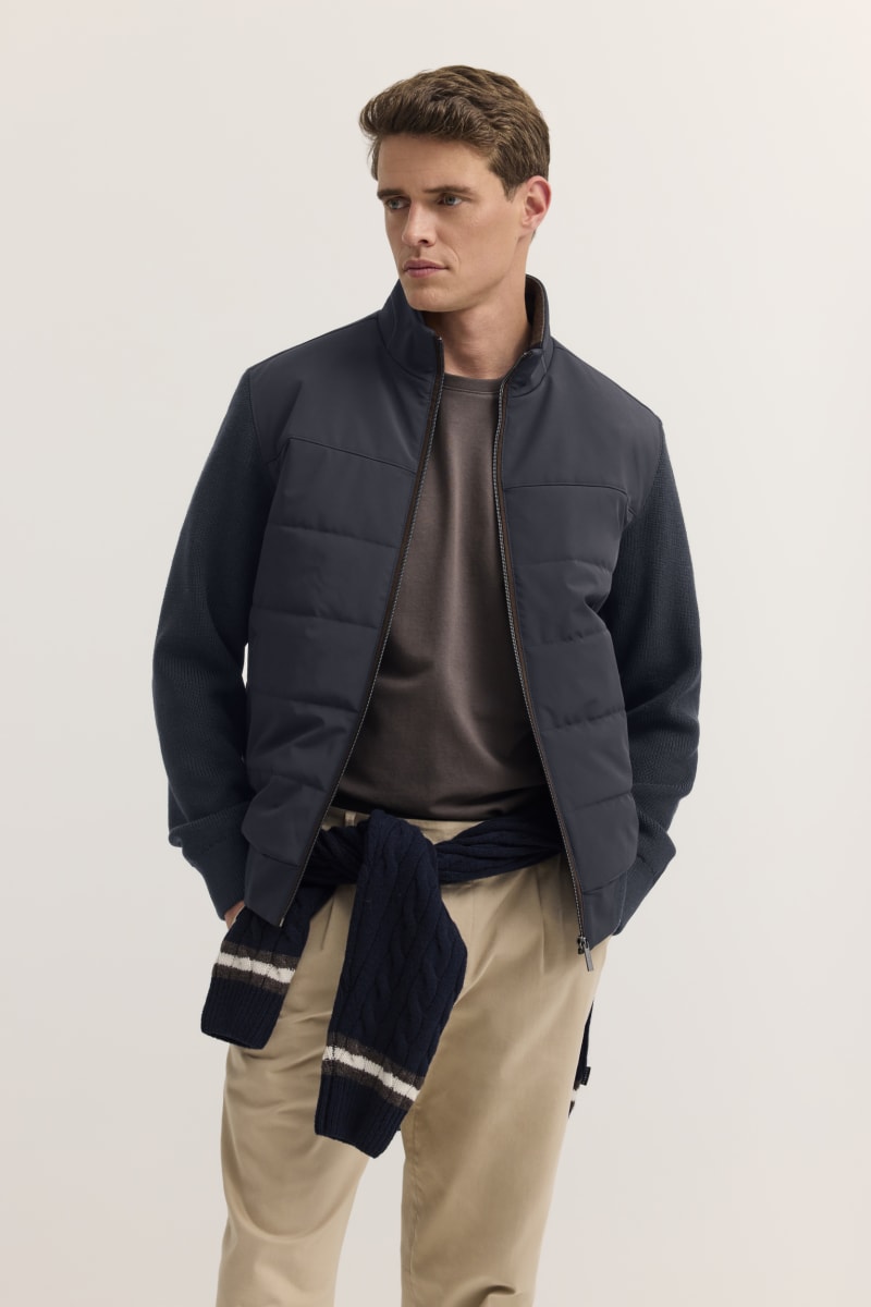 Bugatti 25556F Zip Through Cardigan Navy