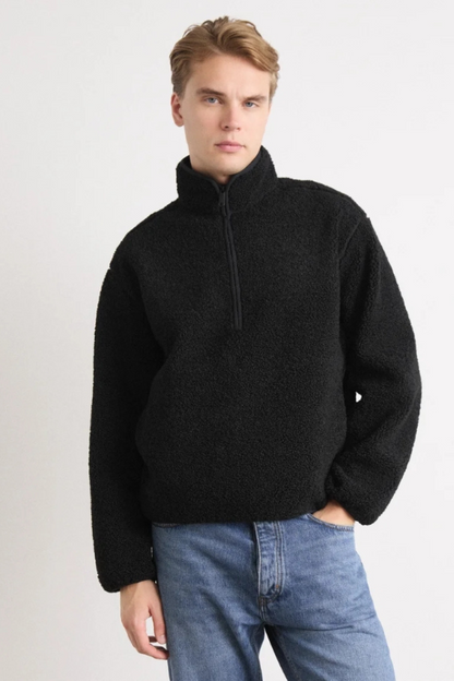 Calvin Klein Half Zip Sherpa Black