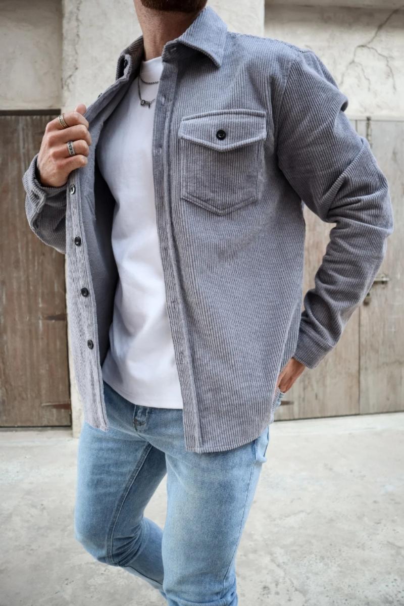 Capo Cord Overshirt Grey