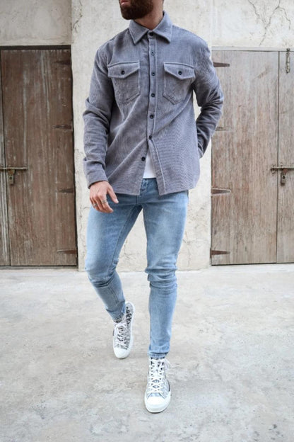 Capo Cord Overshirt Grey