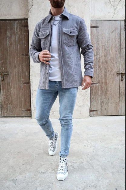 Capo Cord Overshirt Grey