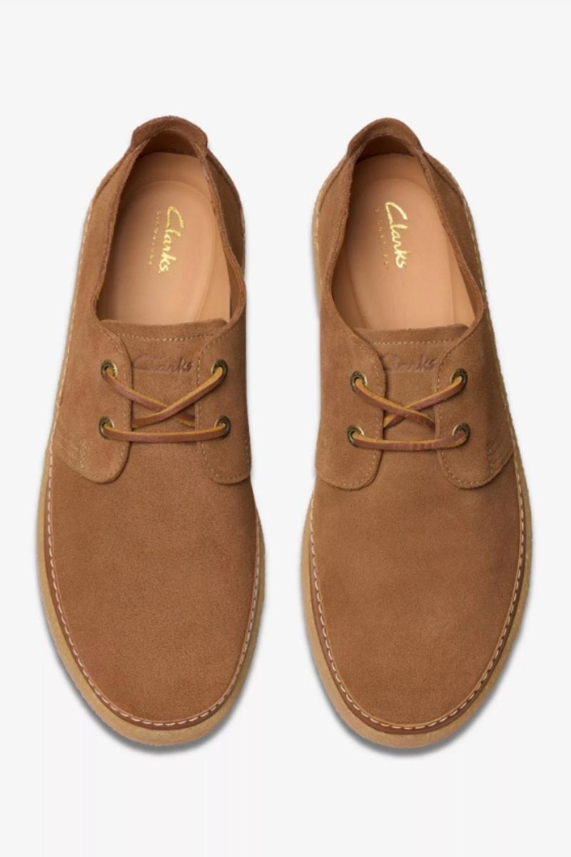 Clarks Clarkwood Low Cola Suede Shoe