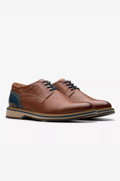 Clarks Monahan Plain Tan Leather Shoe