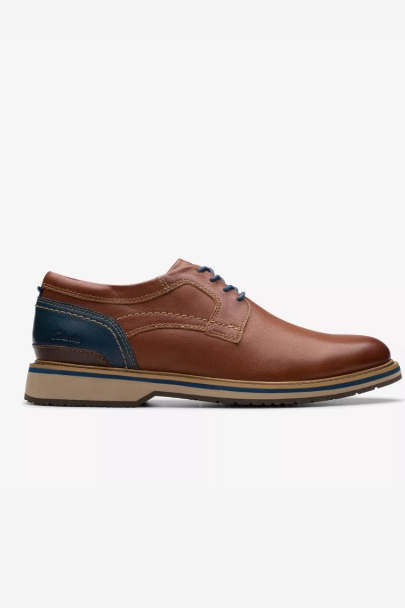 Clarks Monahan Plain Tan Leather Shoe