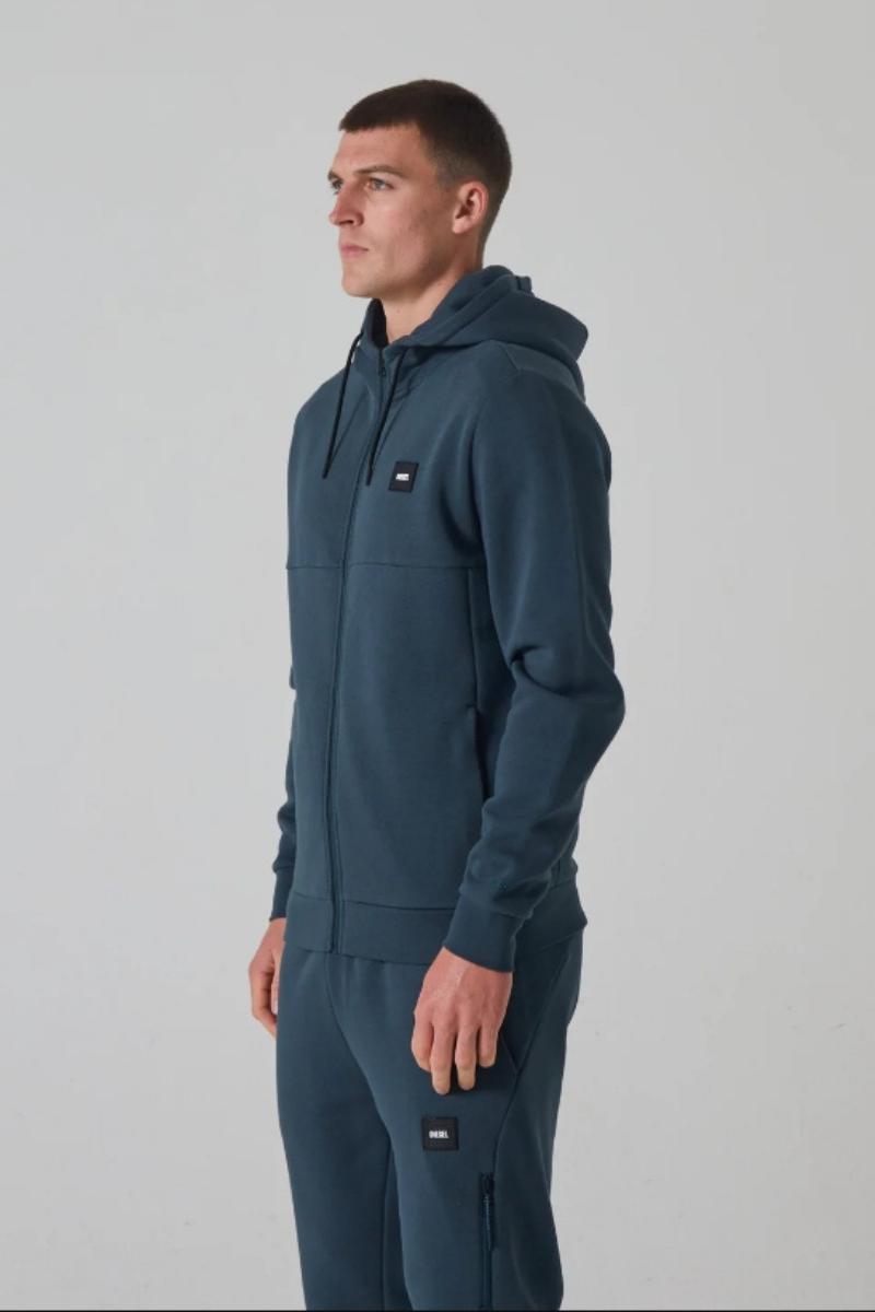 Diesel Kaleb Zip Up Jumper Tidal Teal