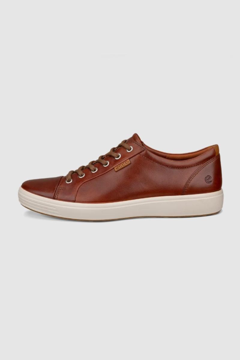 Ecco Soft VII Laced Shoe Cognac