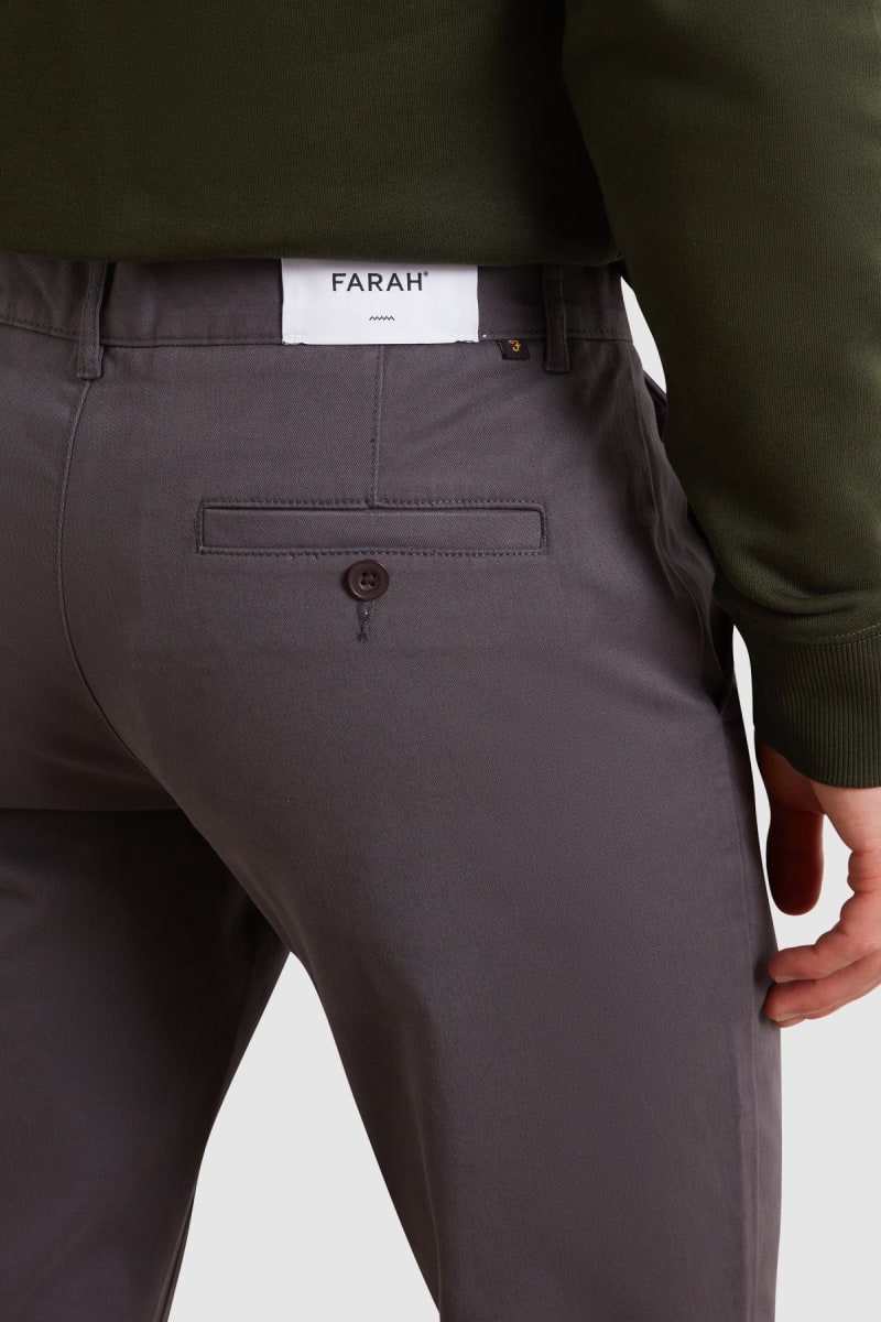 Farah Elm Stretch Twill Chino Charcoal