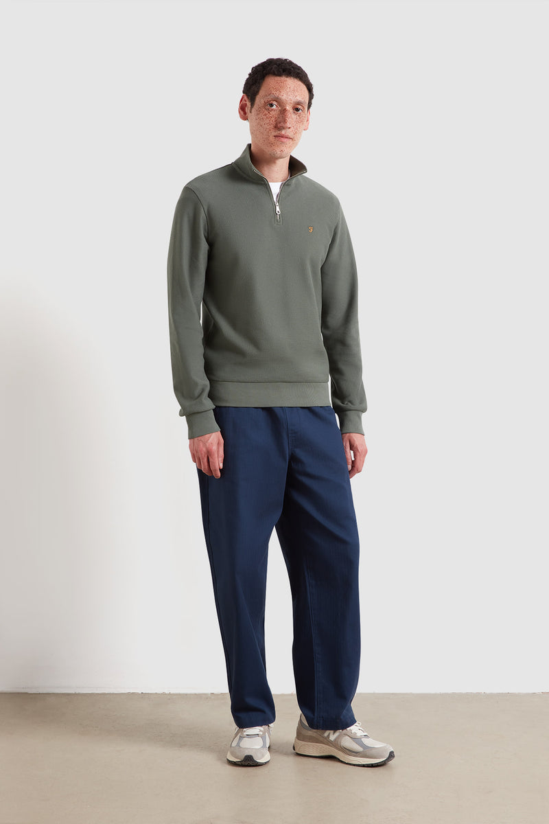 Farah Conrad Quarter Zip Sweatshirt Rosemary