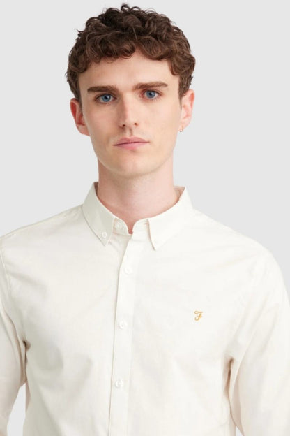 Farah Brewer Slim Shirt Ecru