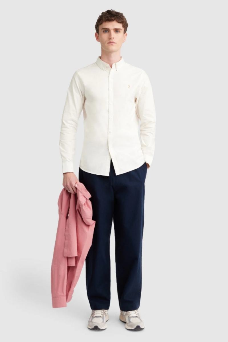 Farah Brewer Slim Shirt Ecru
