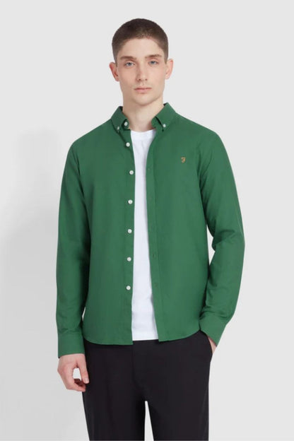 Farah Brewer Slim Shirt Green Meadow