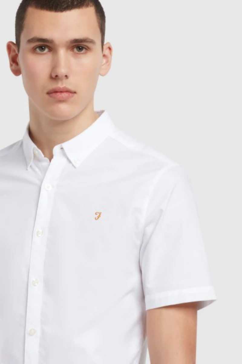 Farah Brewer Short Sleeve Shirt White