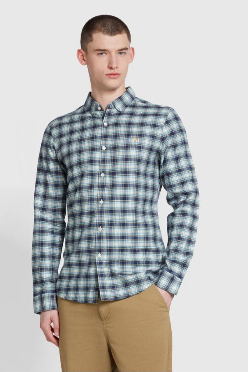 Farah Fraiser Check Shirt Brook Blue