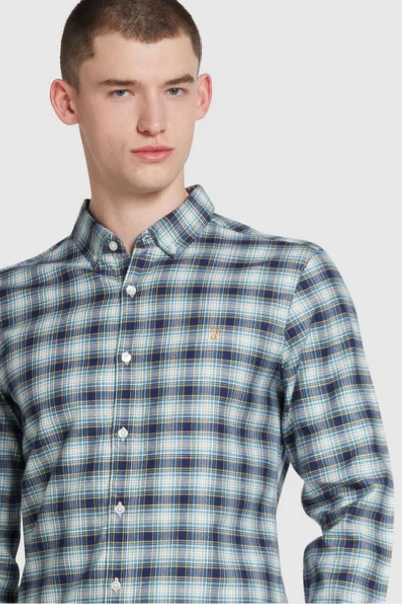 Farah Fraiser Check Shirt Brook Blue