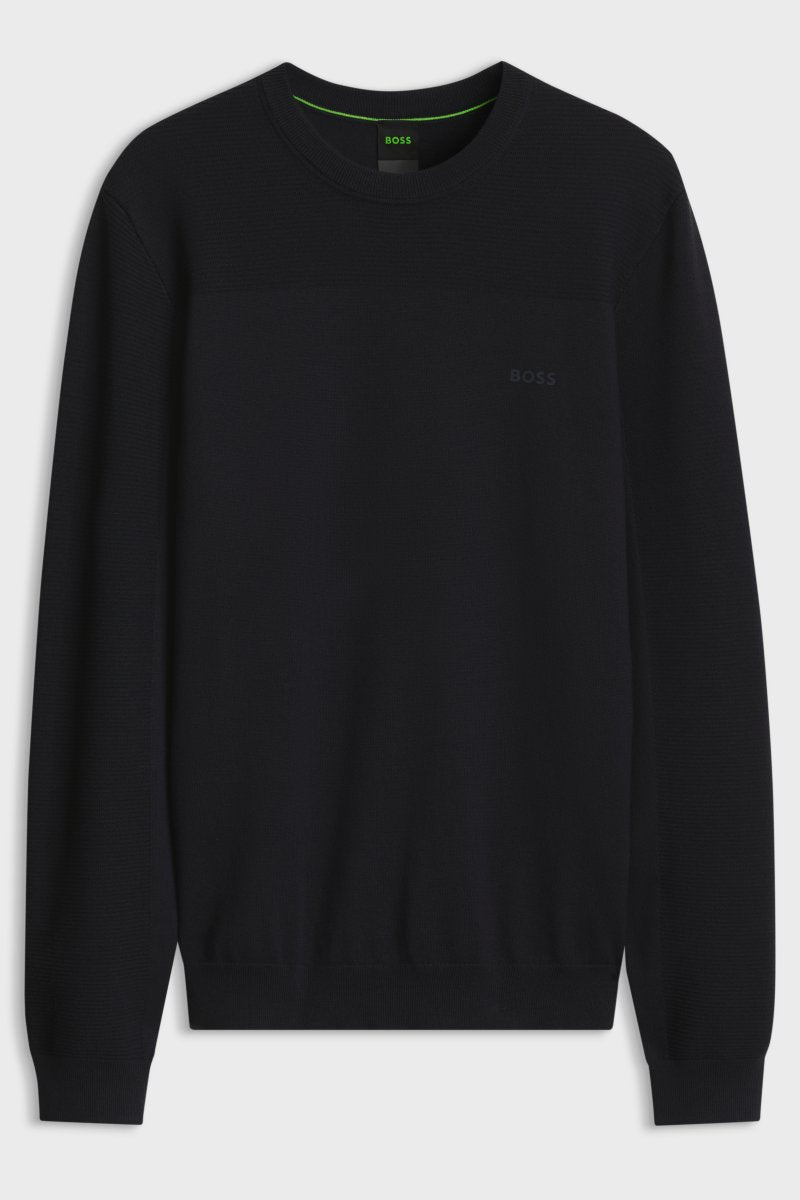BOSS 50547507 Momentum-X Crew Neck Knit Jumper Dark Blue