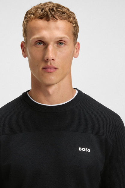 BOSS 50547507 Momentum-X Crew Neck Knit Jumper Dark Blue