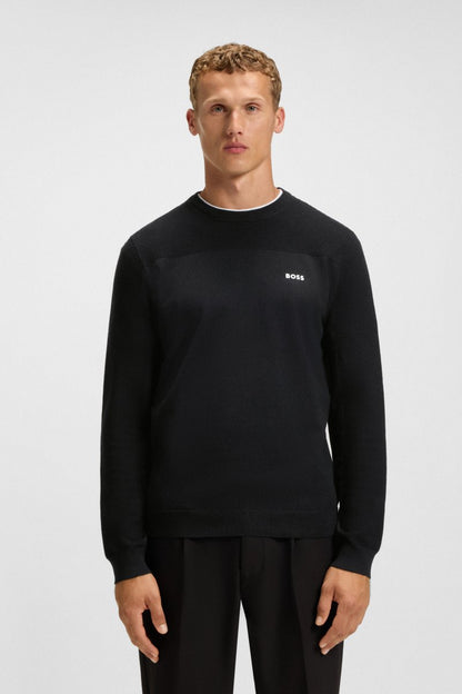BOSS 50547507 Momentum-X Crew Neck Knit Jumper Dark Blue