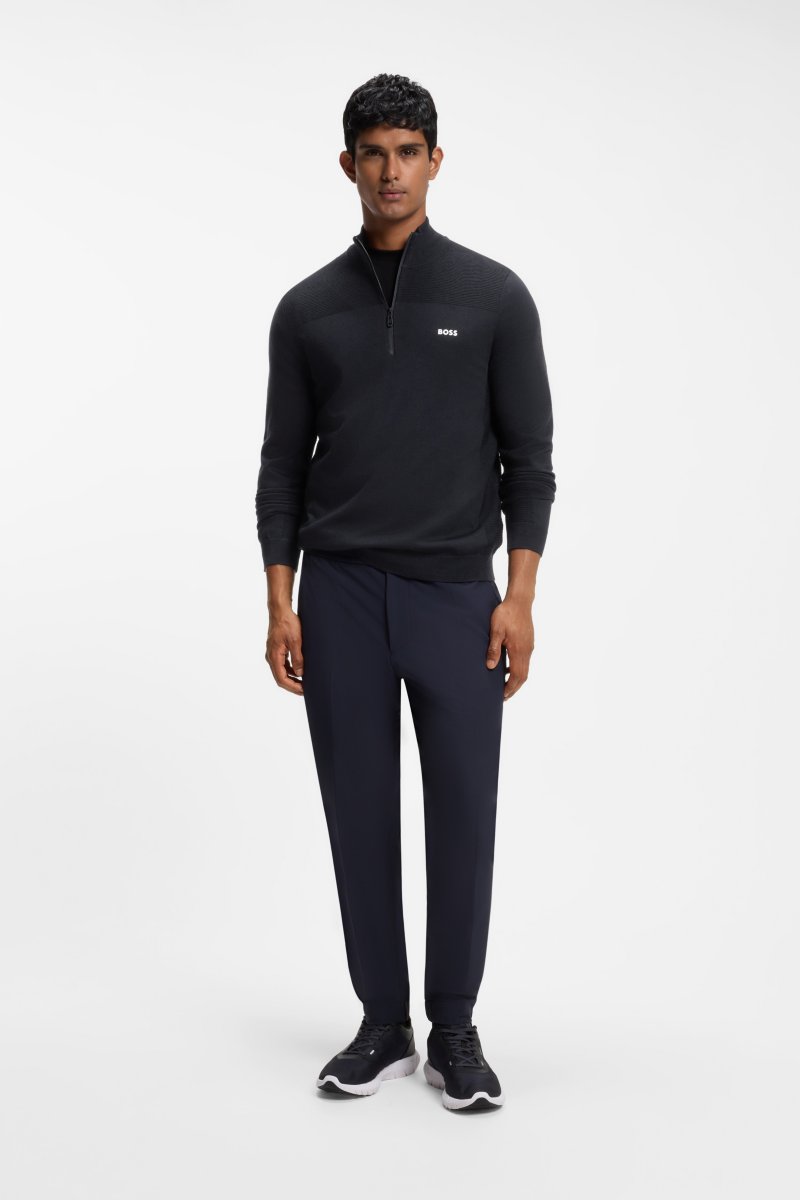 BOSS 50547898 Momentum-X Quarter Zip Knit Jumper Dark Blue