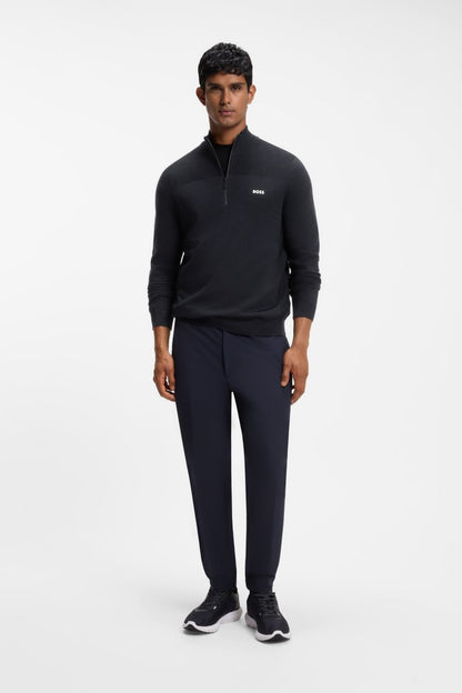 BOSS 50547898 Momentum-X Quarter Zip Knit Jumper Dark Blue