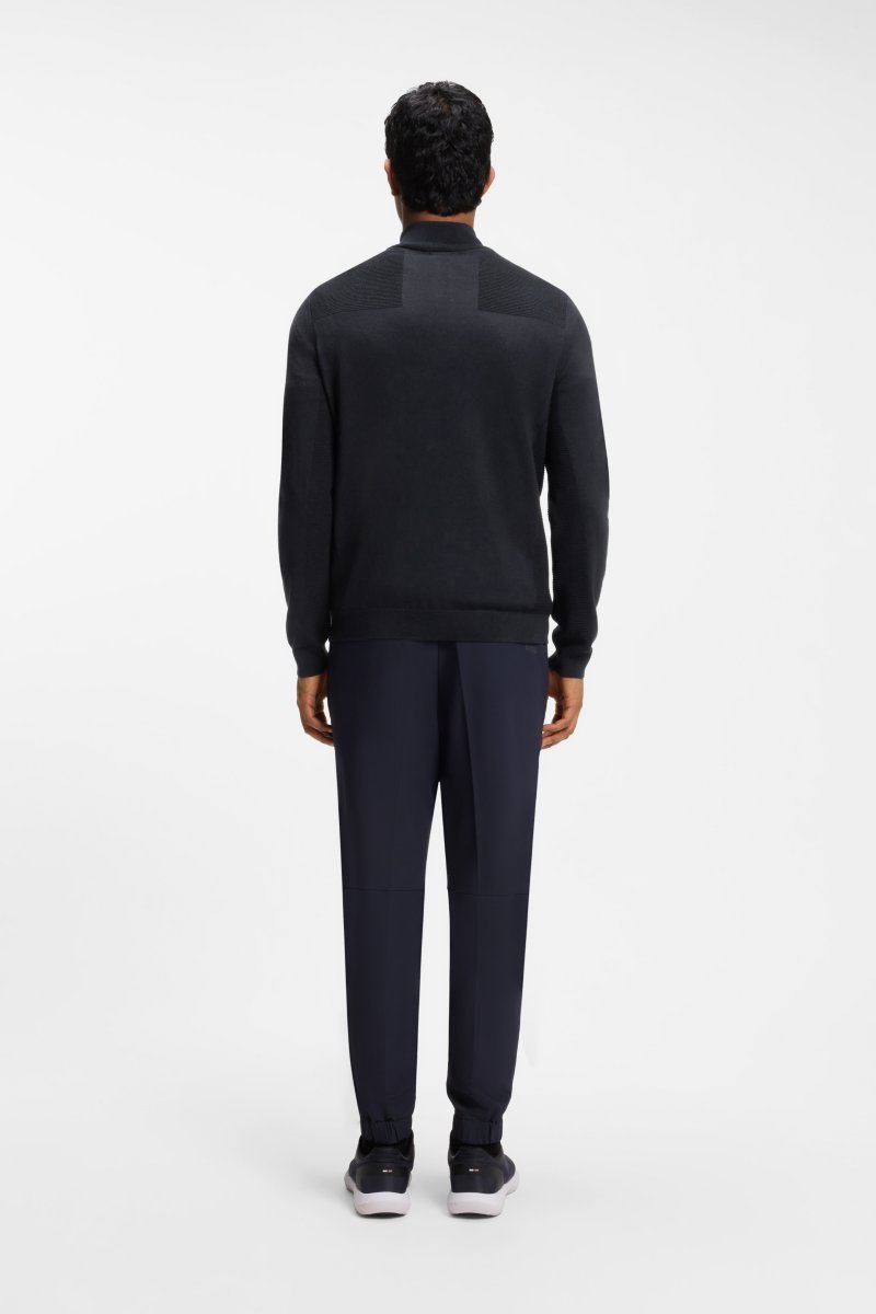 BOSS 50547898 Momentum-X Quarter Zip Knit Jumper Dark Blue