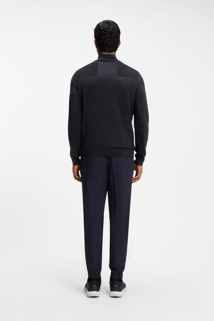 BOSS 50547898 Momentum-X Quarter Zip Knit Jumper Dark Blue
