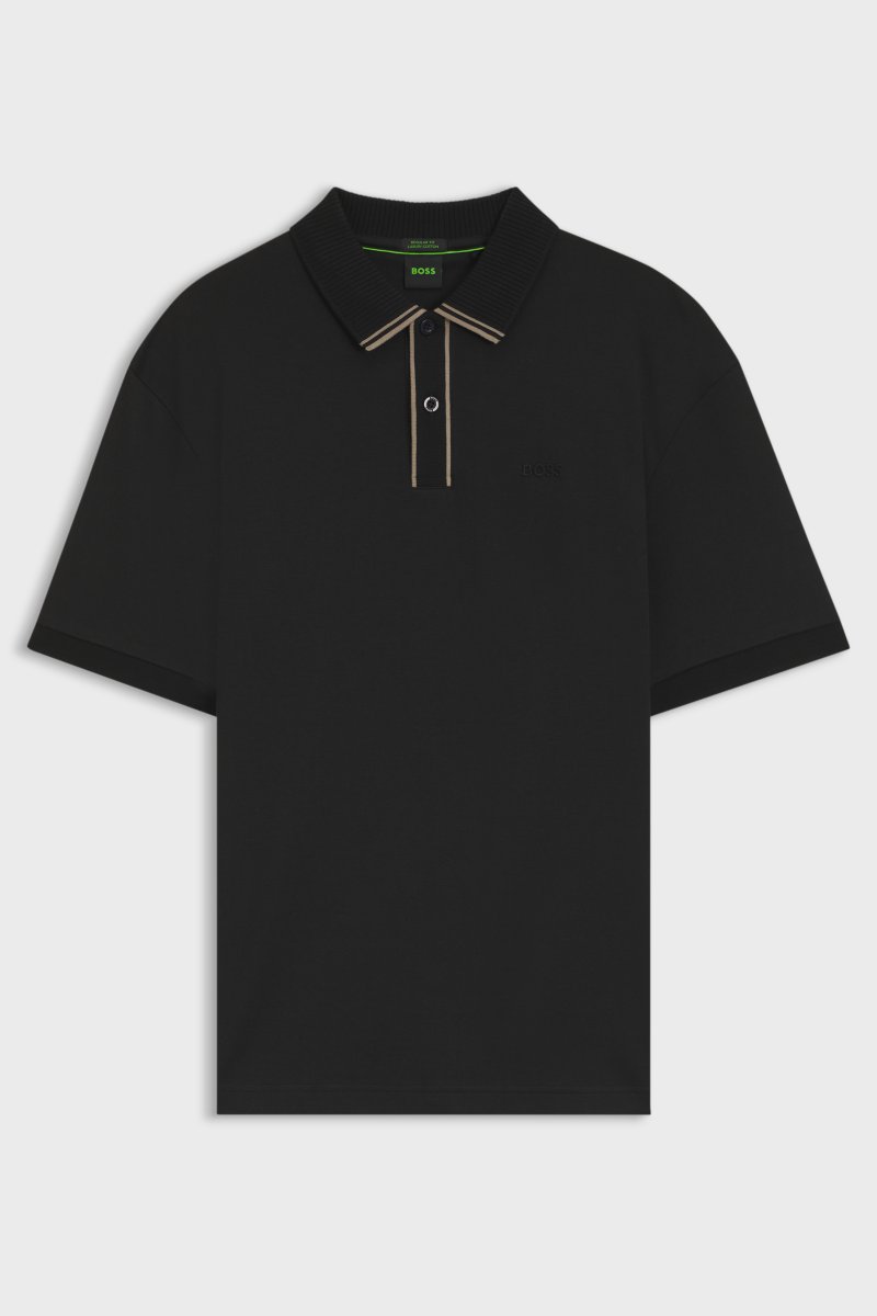 BOSS 50570008 Cord Paddy Regular Fit Polo Shirt Black
