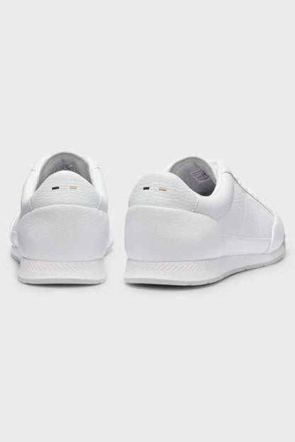 Hugo Boss 50574126 Nitan Grained Leather Trainers White