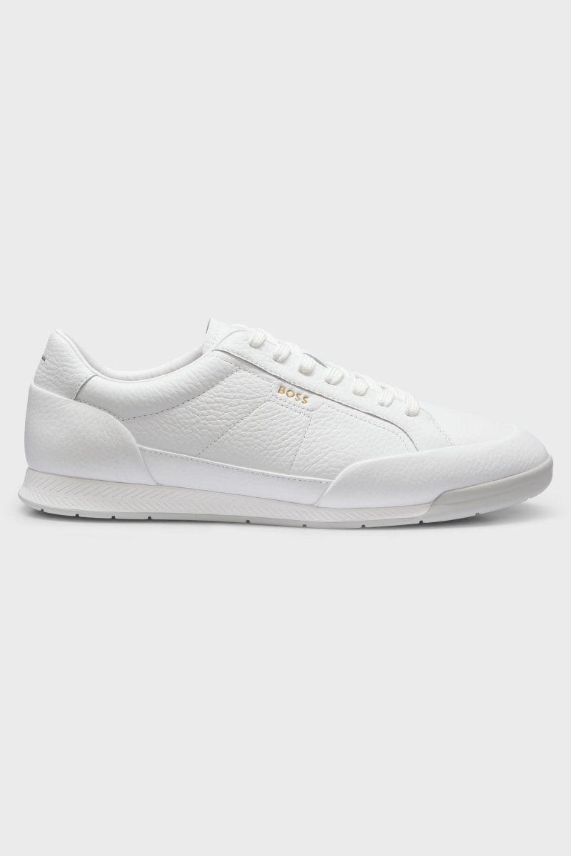 Hugo Boss 50574126 Nitan Grained Leather Trainers White