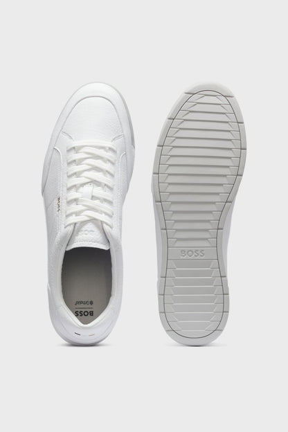 Hugo Boss 50574126 Nitan Grained Leather Trainers White