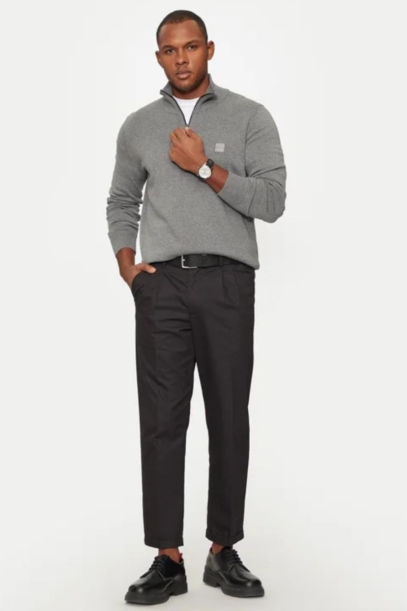 Hugo Kannobix 1/4 Zip Jumper Grey