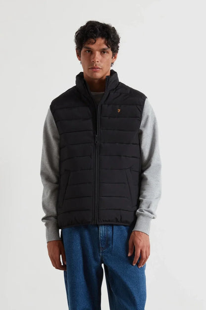 Farah Kennedy Wadded Gilet Black