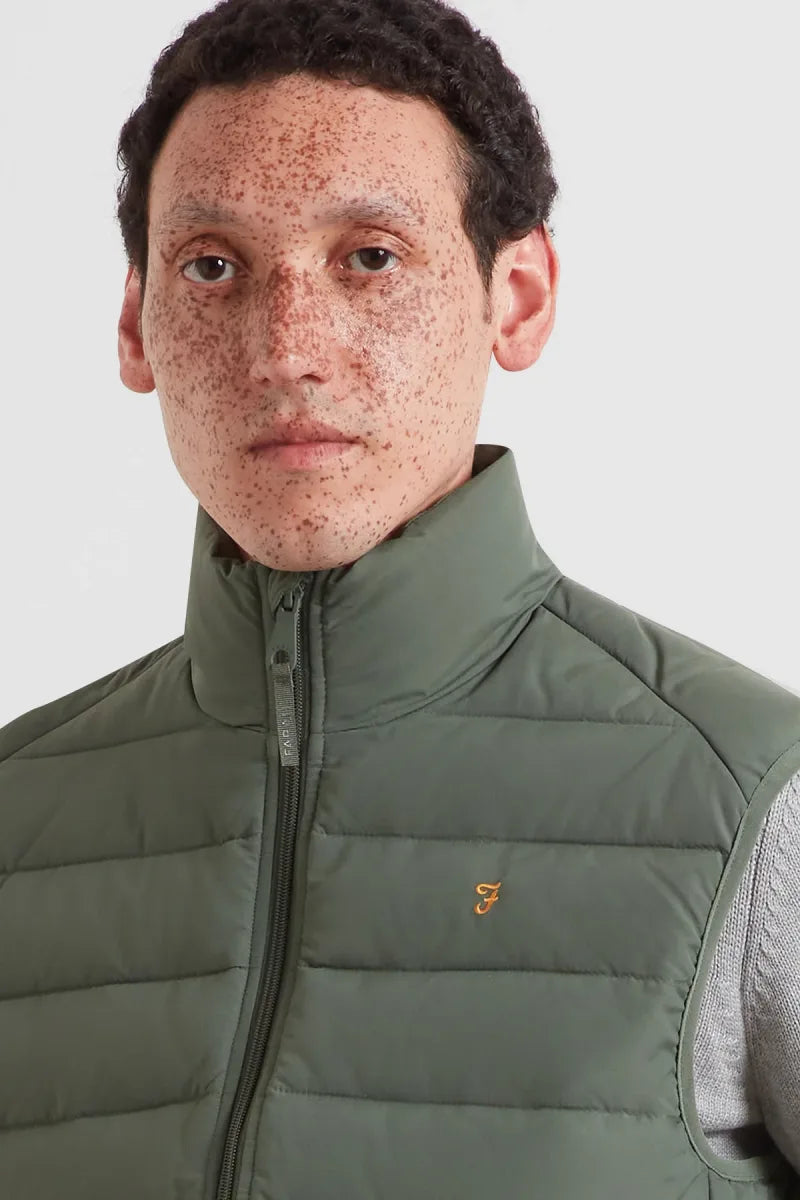 Farah Kennedy Wadded Gilet Rosemary