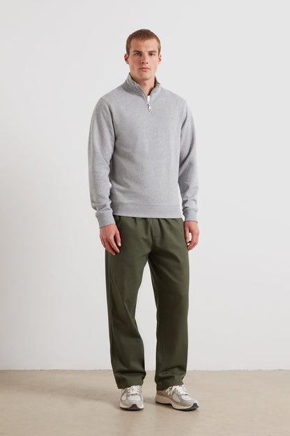 Farah Arnold Quarter Zip Sweatshirt Light Grey Marl