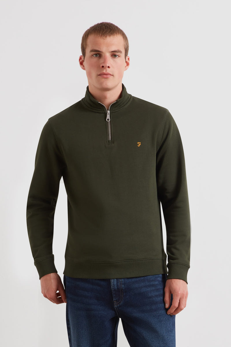 Farah Arnold Quarter Zip Sweatshirt Evergreen