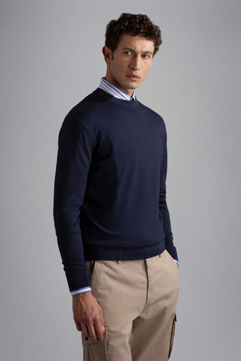 Paul &amp; Shark 11574 Cotton Crew Jumper Navy