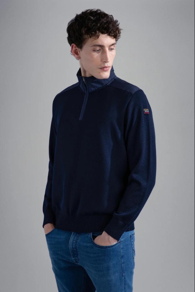 Paul &amp; Shark 11135 Wool Half Zip Jumper Navy