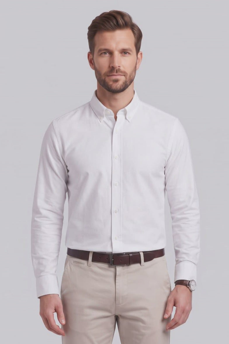 Ed Oliver Oxford Shirt White