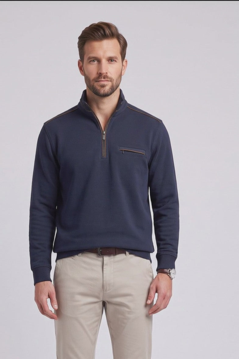 Bugatti 25050F Half Zip Sweatshirt Navy