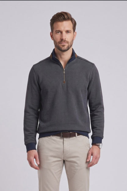 Bugatti 25060F Half Zip Sweatshirt Navy
