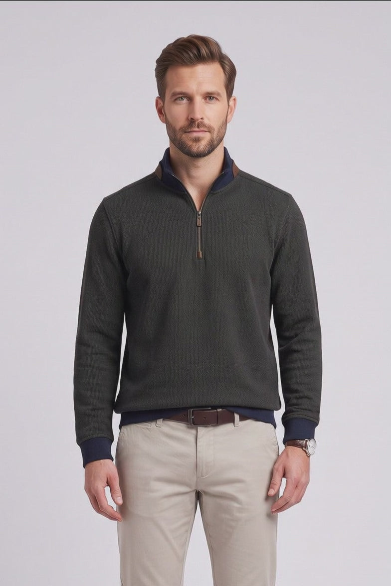 Bugatti 25060F Half Zip Sweatshirt Olive
