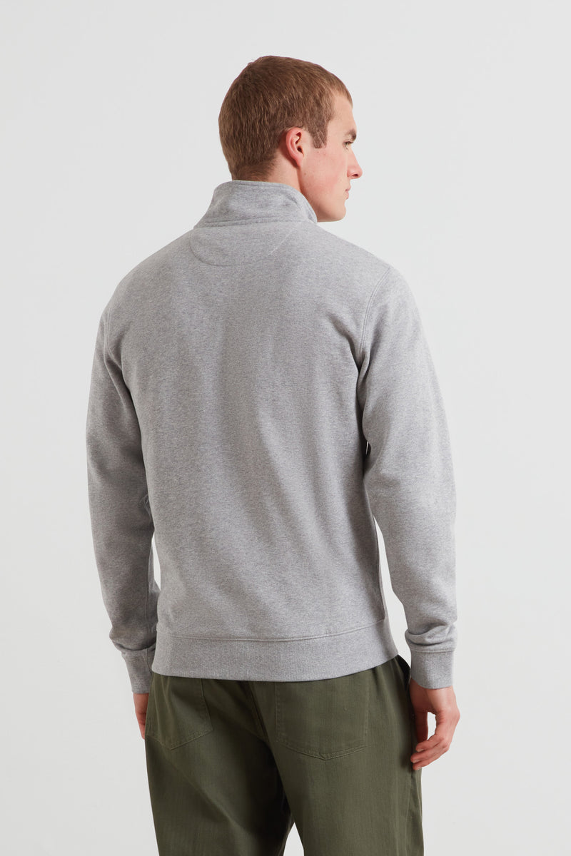 Farah Arnold Quarter Zip Sweatshirt Light Grey Marl