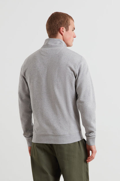 Farah Arnold Quarter Zip Sweatshirt Light Grey Marl