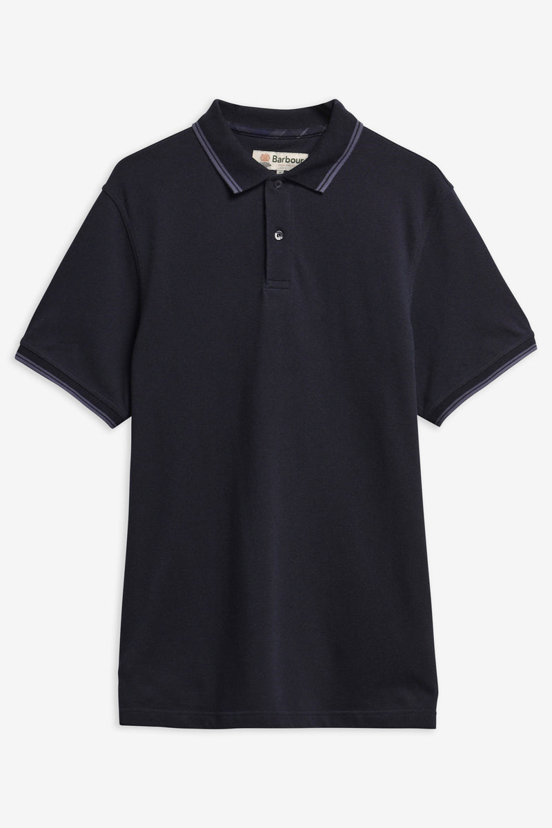Barbour MML1577 Lunan Tartan Trimmed Polo Navy — view 2