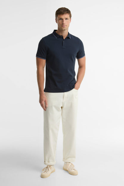 Barbour MML1577 Lunan Tartan Trimmed Polo Navy — view 3