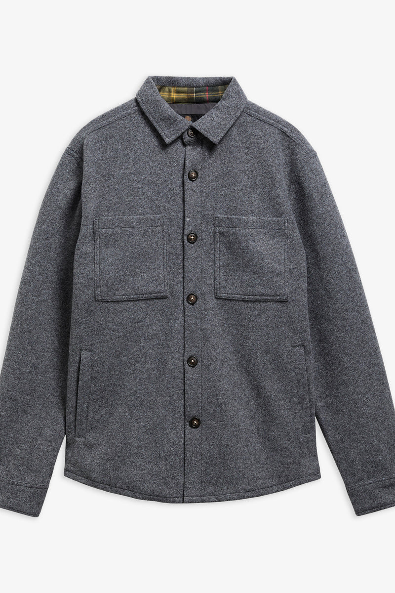 Barbour MOS0510 Marltown Tailored Fit Wool Blend Overshirt Dark Grey — view 2