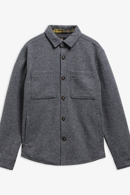 Barbour MOS0510 Marltown Tailored Fit Wool Blend Overshirt Dark Grey — view 2