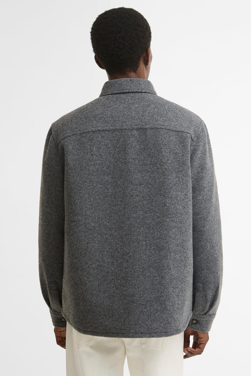 Barbour MOS0510 Marltown Tailored Fit Wool Blend Overshirt Dark Grey — view 4