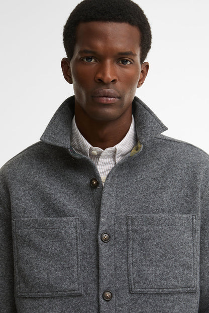 Barbour MOS0510 Marltown Tailored Fit Wool Blend Overshirt Dark Grey — view 5
