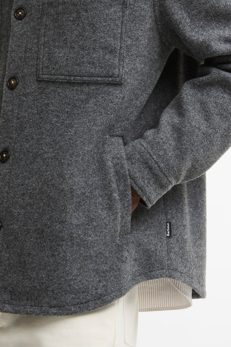 Barbour MOS0510 Marltown Tailored Fit Wool Blend Overshirt Dark Grey — view 6